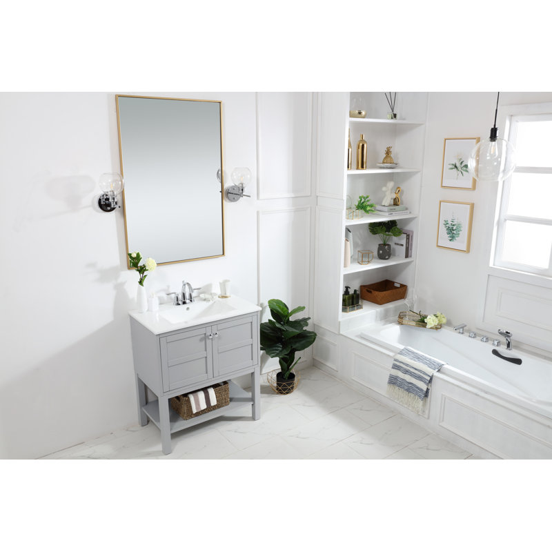 Lark Manor Hinckley 30.13'' Free Standing Single Bathroom Vanity with